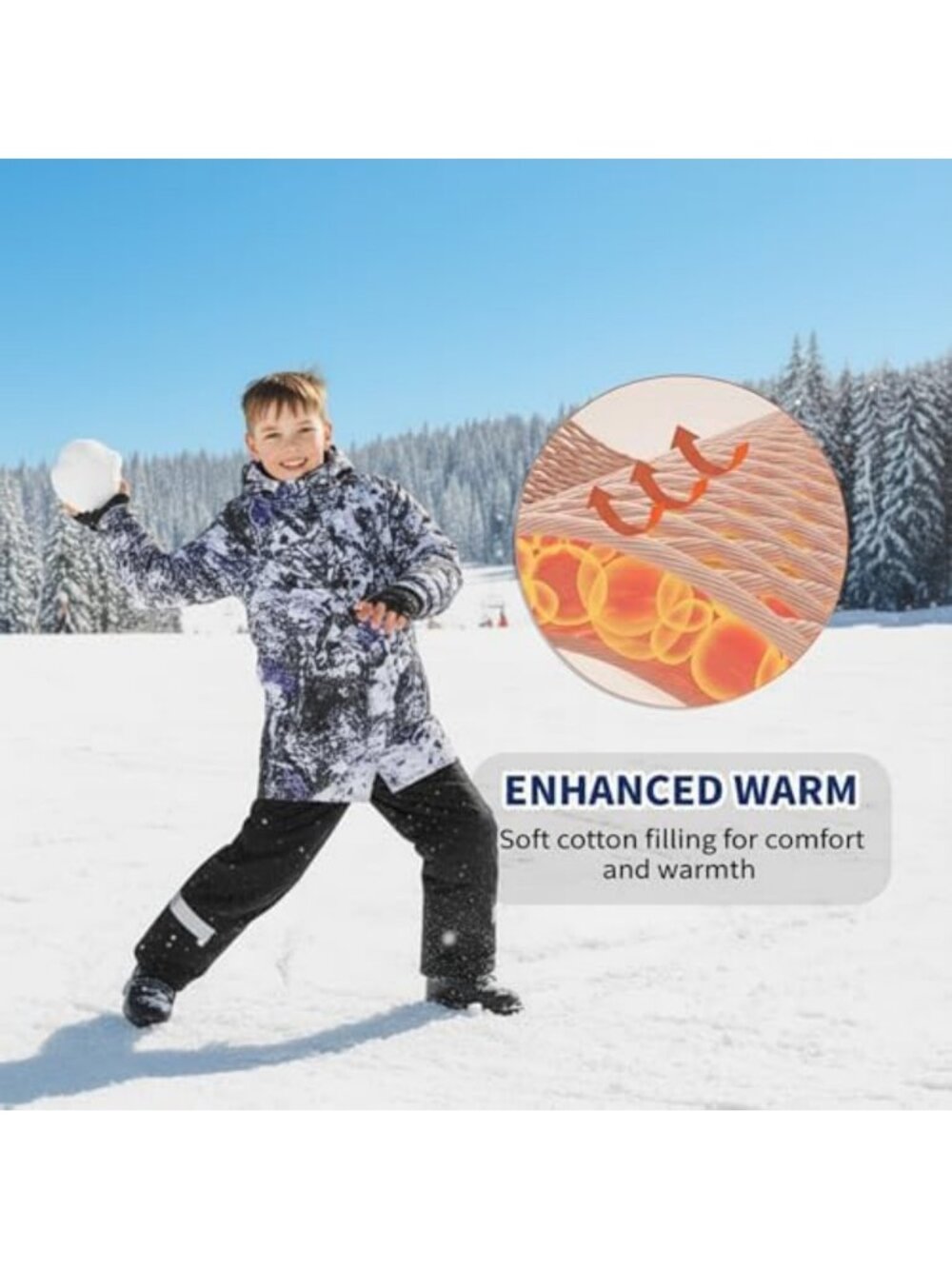 Kids Waterproof Snowsuit One Piece, Ski Jacket Jumpsuit for Boys & Girls, Winter - Picture 2 of 6